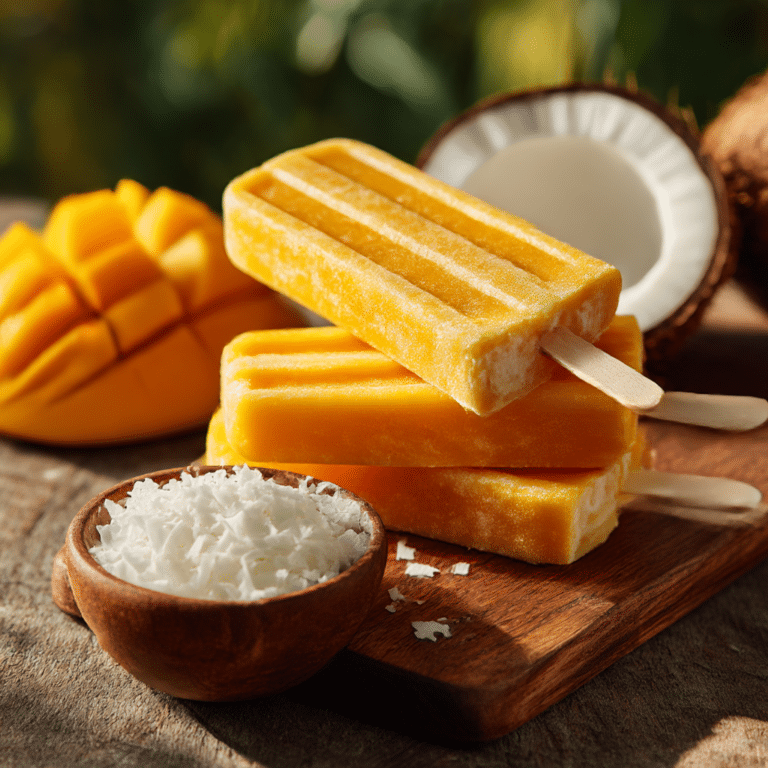 Vegan Coconut Mango Popsicles Recipe