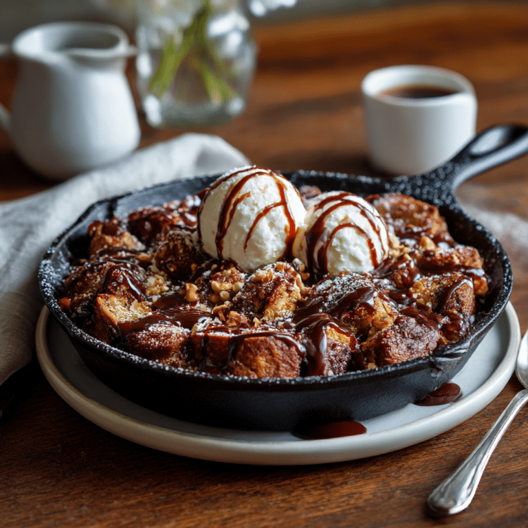 Chocolate Bread Pudding Skillet Recipe
