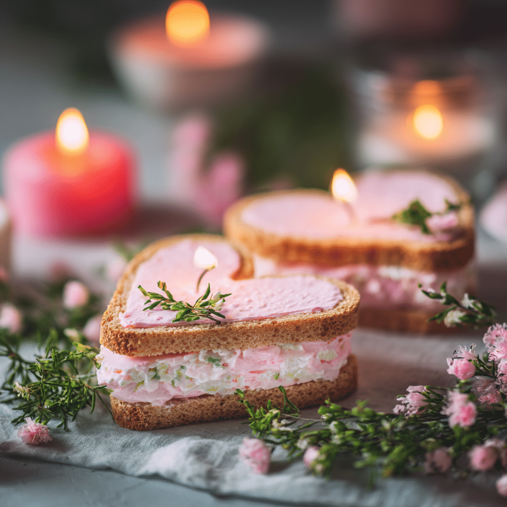 Pink Cream Cheese Heart Sandwiches Recipe
