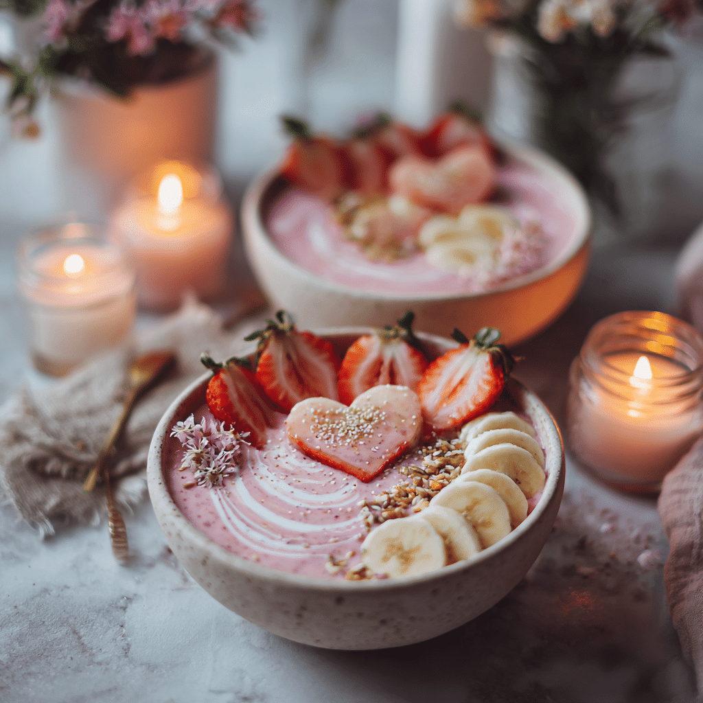Strawberry and Banana Smoothie Bowls Recipe