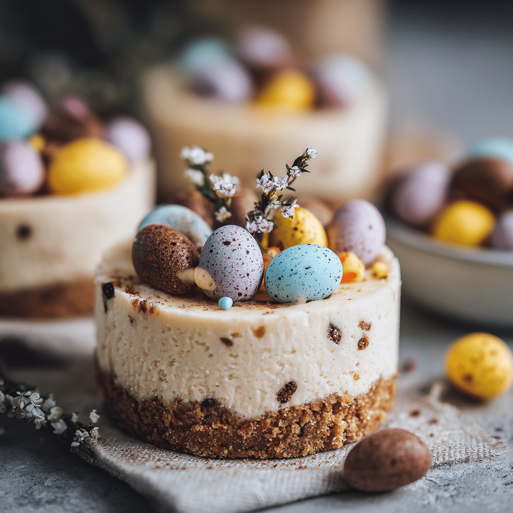 Vegan Mini Egg Cheesecake Recipe - Recipe Image