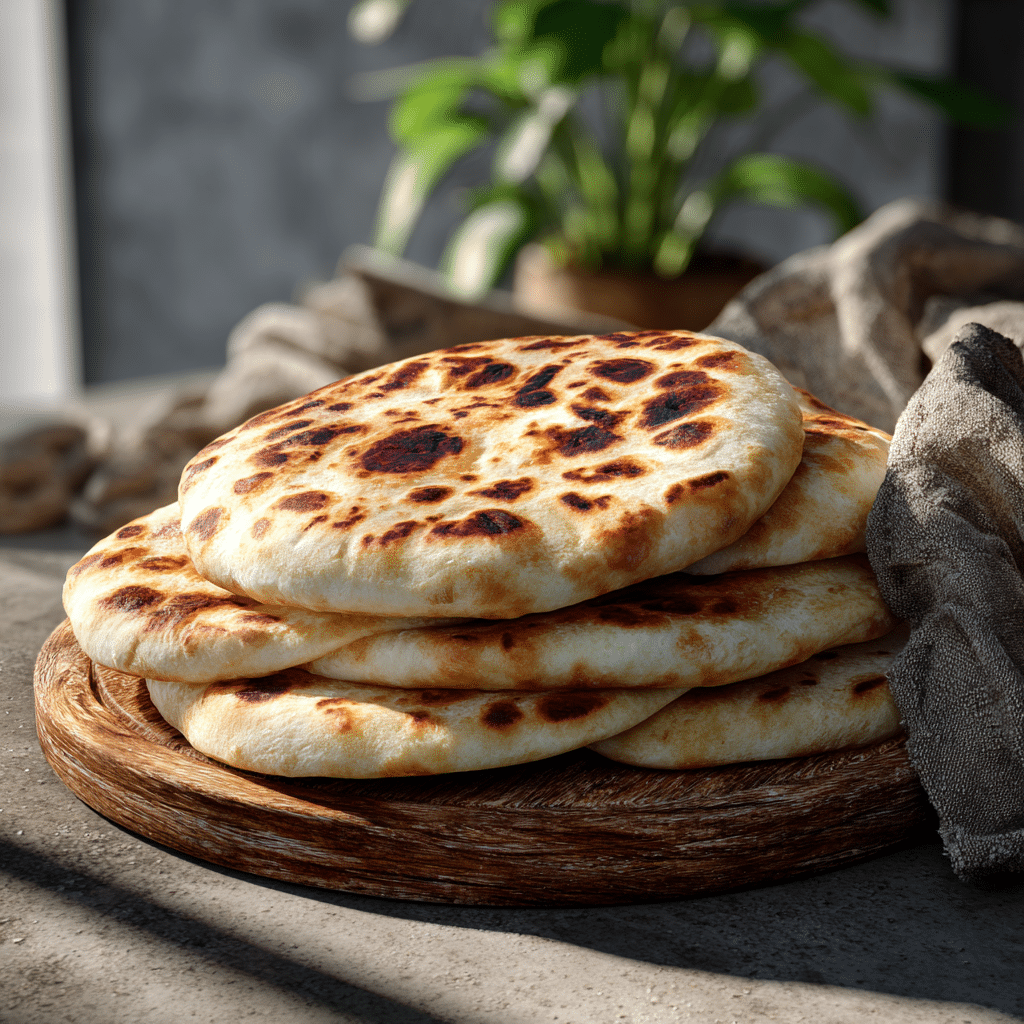 Fluffy Greek Pita Bread - No Kneading, No Oven Recipe - Recipe Image