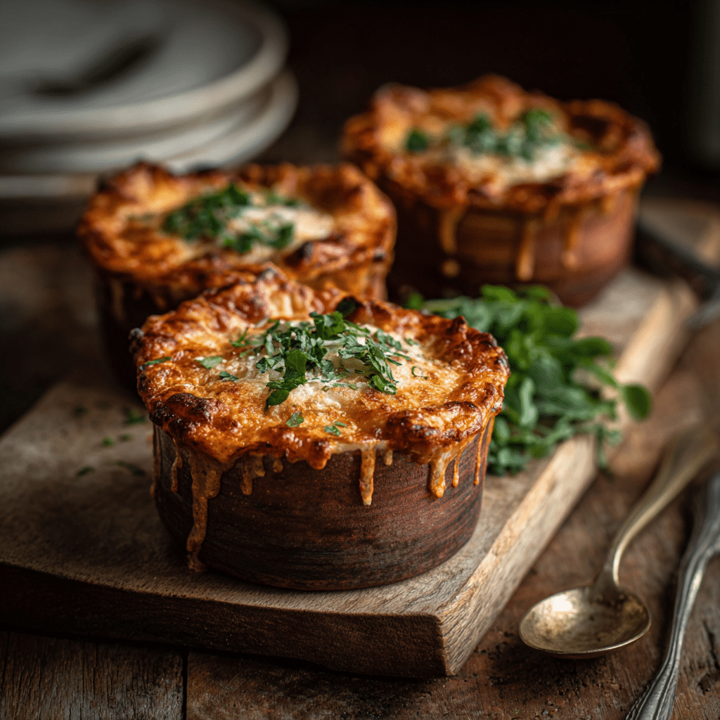 Crispy Lasagna Soup Cups Recipe - Recipe Image