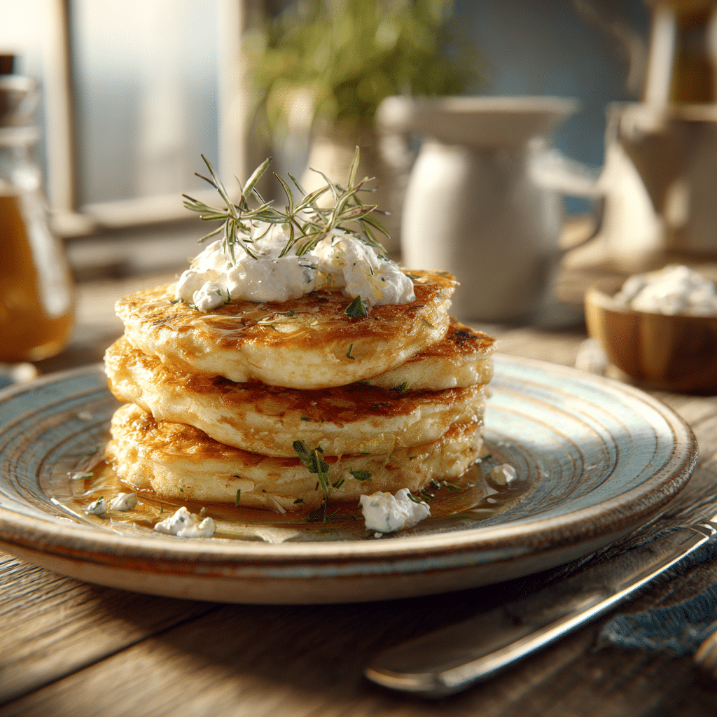 Savory Cottage Cheese Breakfast Pancakes Recipe - Recipe Image
