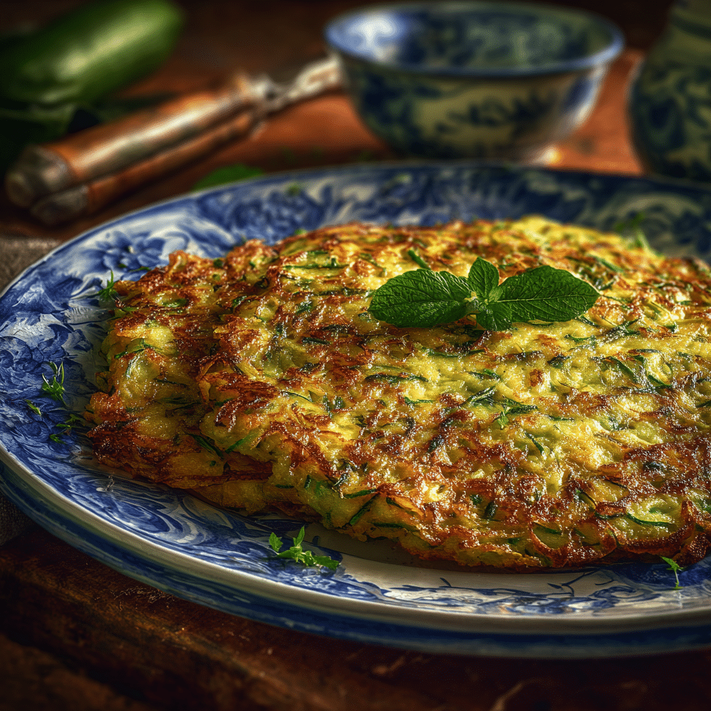 Savory Zucchini Herb Morning Pancake Recipe - Recipe Image
