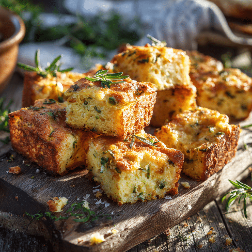 Savory Cheese & Herb Breakfast Squares Recipe - Recipe Image