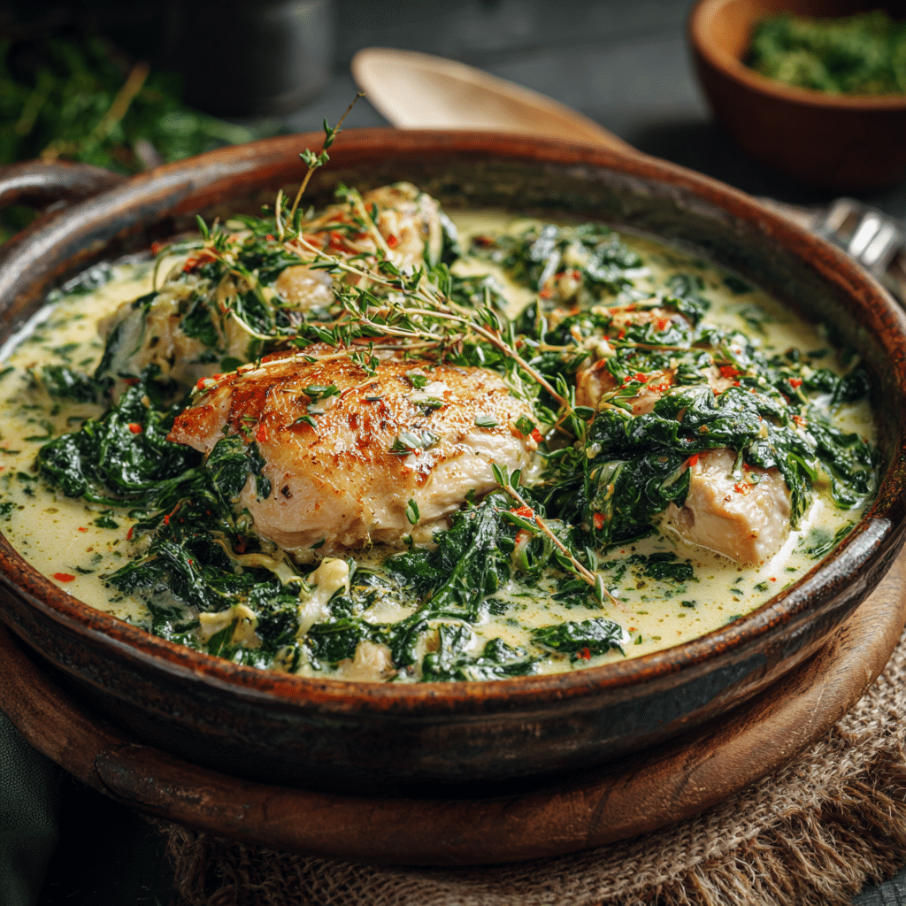 Simple Creamy Spinach Chicken Recipe - Recipe Image