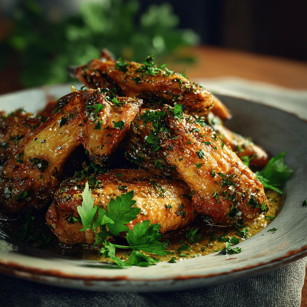 Simple Garlic Butter Chicken Wings Recipe - Recipe Image