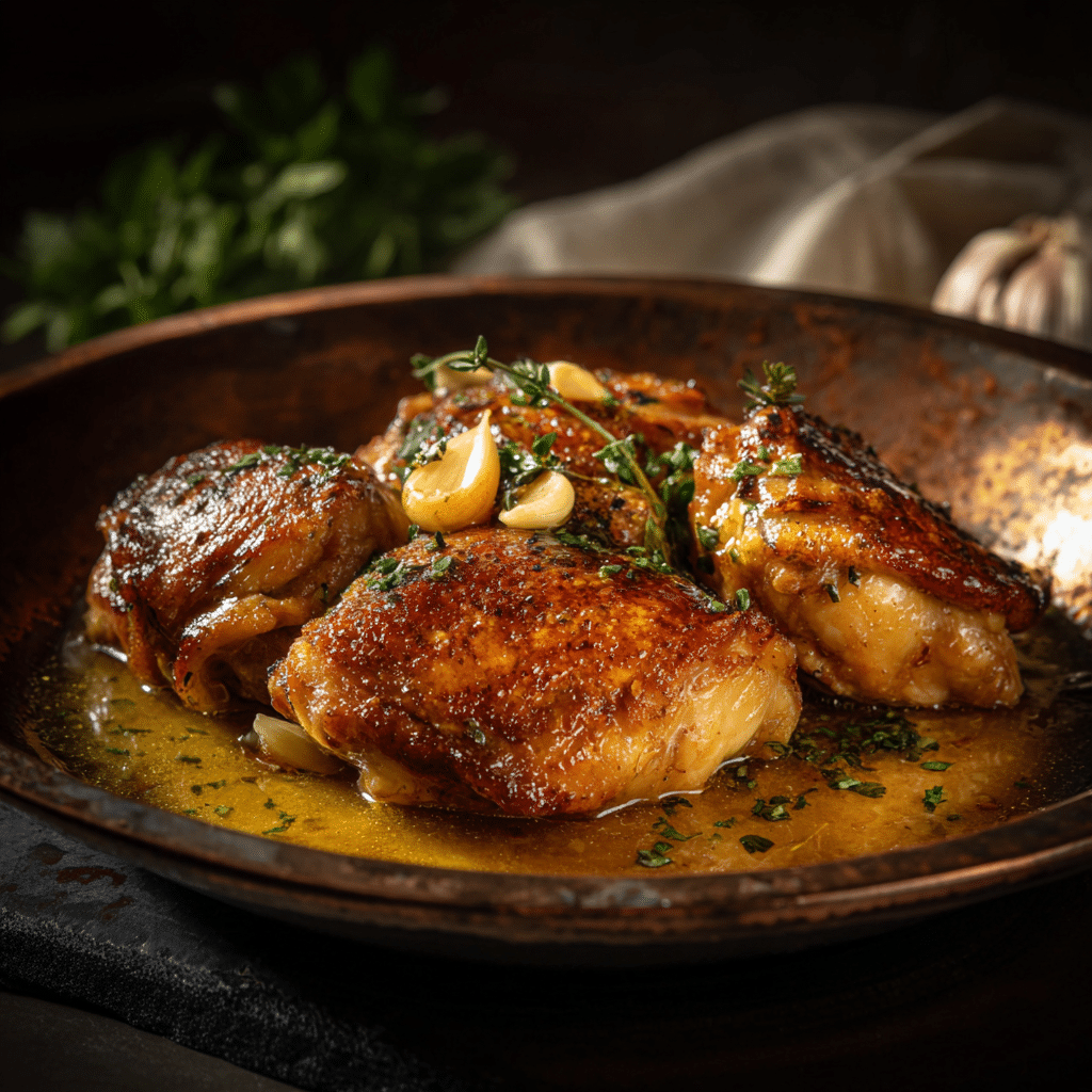 Garlic Confit Butter Chicken Recipe - Recipe Image