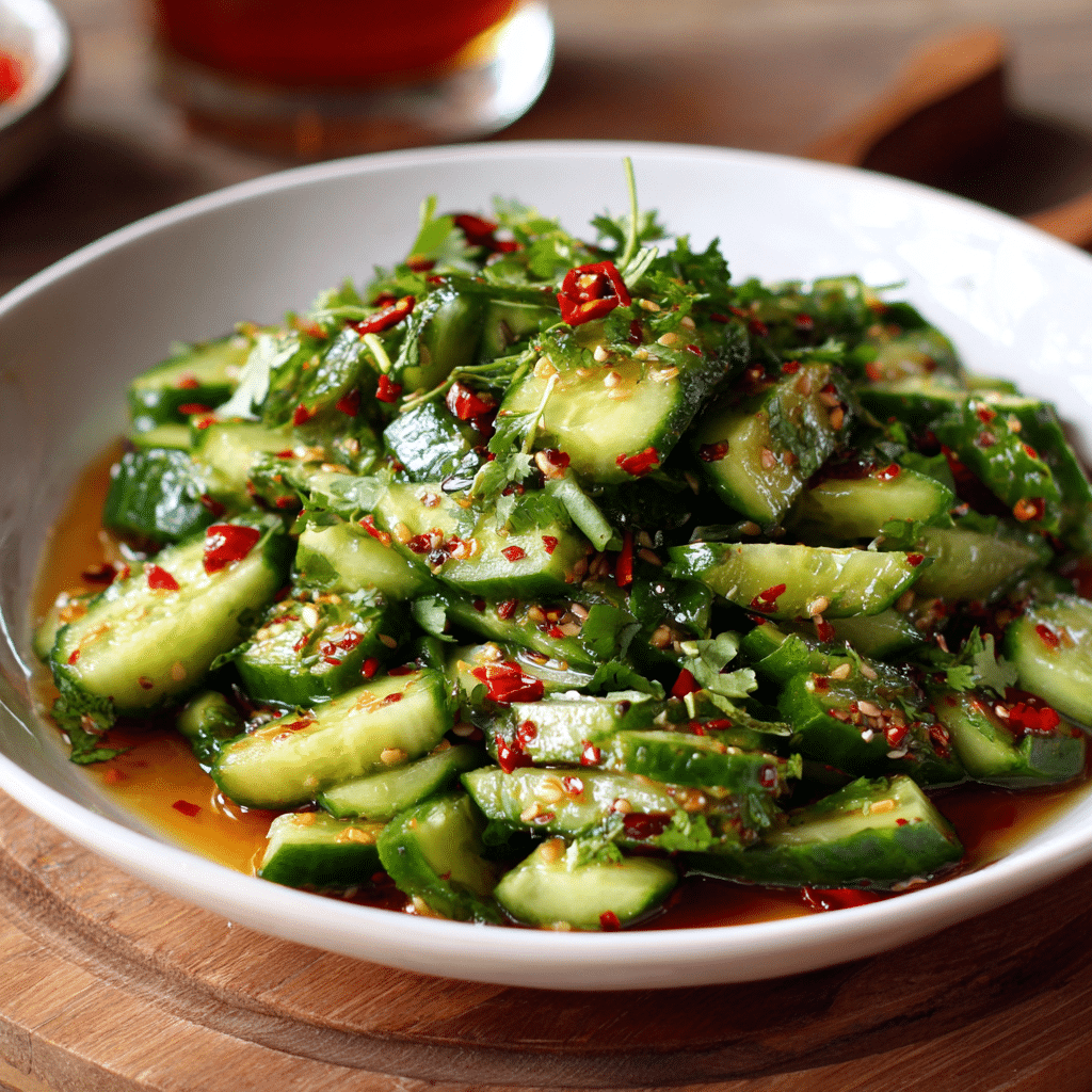 Spicy Asian Cucumber Salad Recipe - Recipe Image
