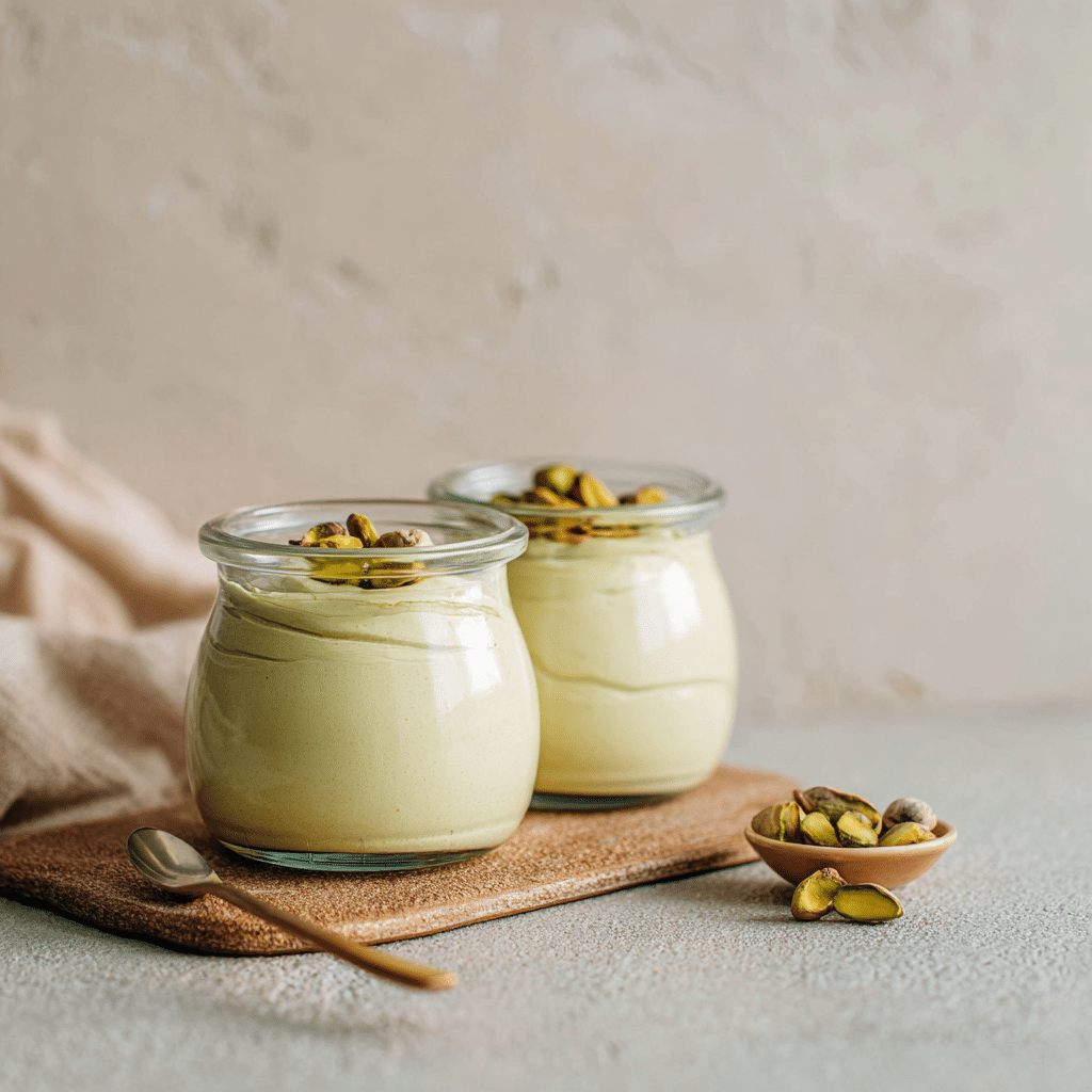 Pistachio Vanilla Cream Jars Recipe - Recipe Image