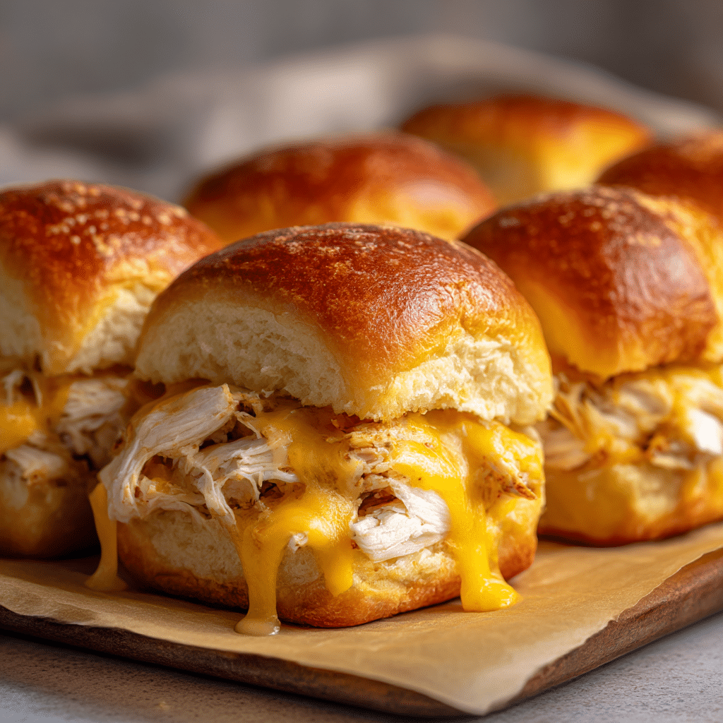 Cheesy Baked Chicken Sliders Recipe - Recipe Image