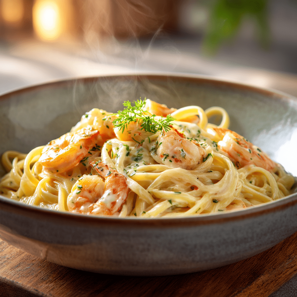 Creamy Garlic Shrimp Pasta Recipe - Recipe Image