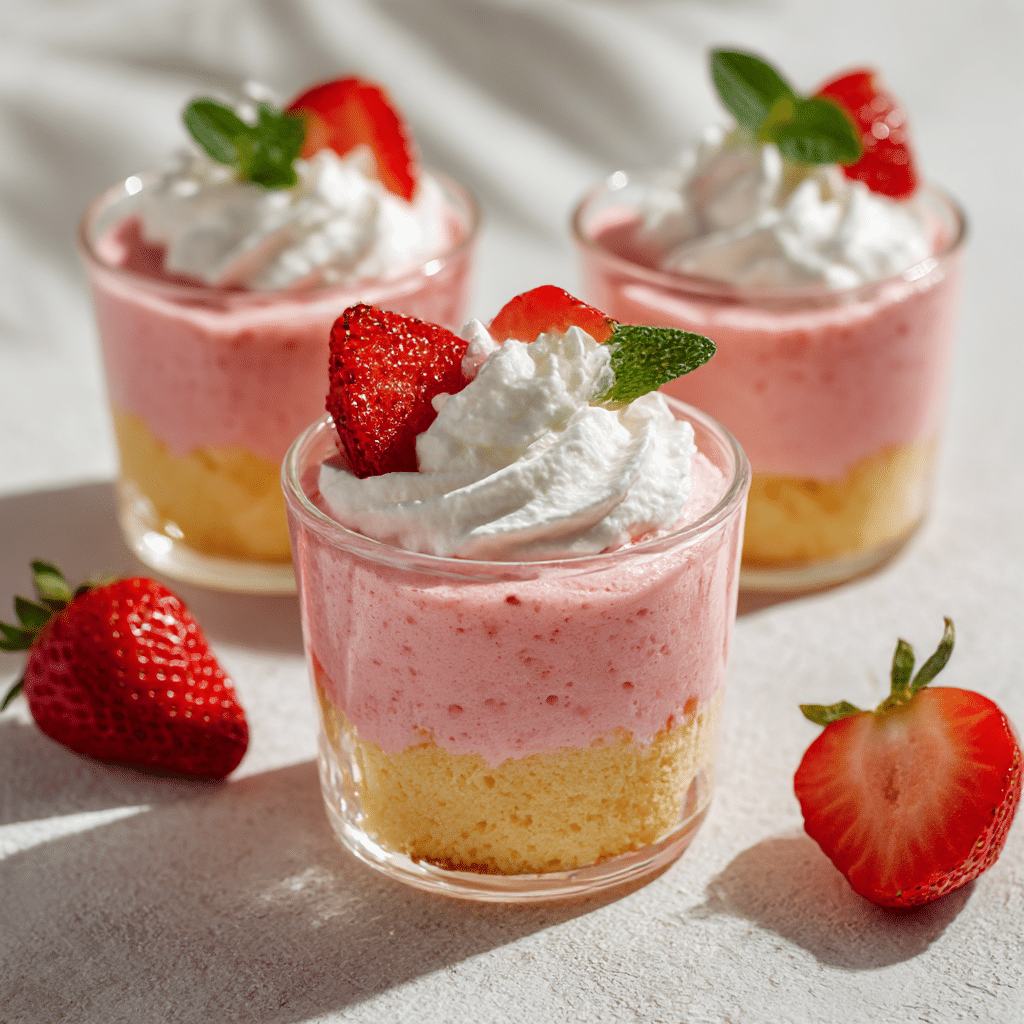 Strawberry Milk Tres Leches Cups Recipe - Recipe Image