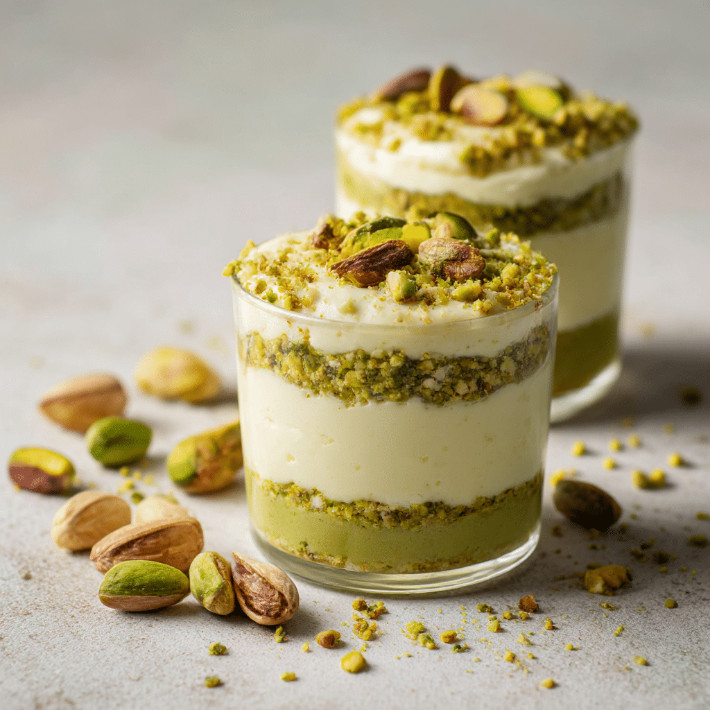 Pistachio White Chocolate Cheesecake Cups Recipe - Recipe Image