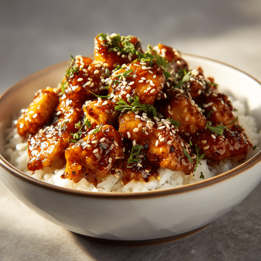 Spicy Honey Chicken Rice Bowl Recipe - Recipe Image