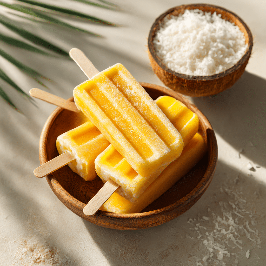 Vegan Coconut Mango Popsicles Recipe - Recipe Image