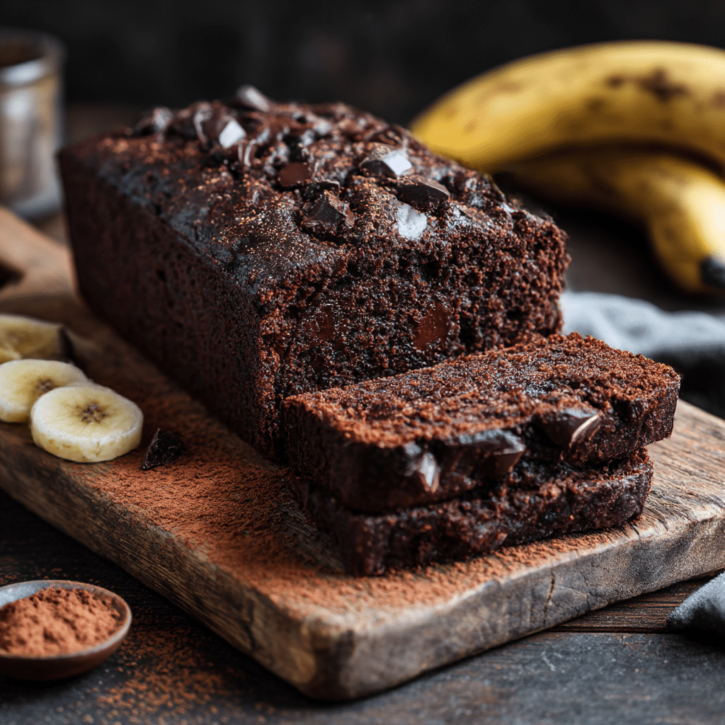 Vegan Chocolate Banana Bread Recipe - Recipe Image