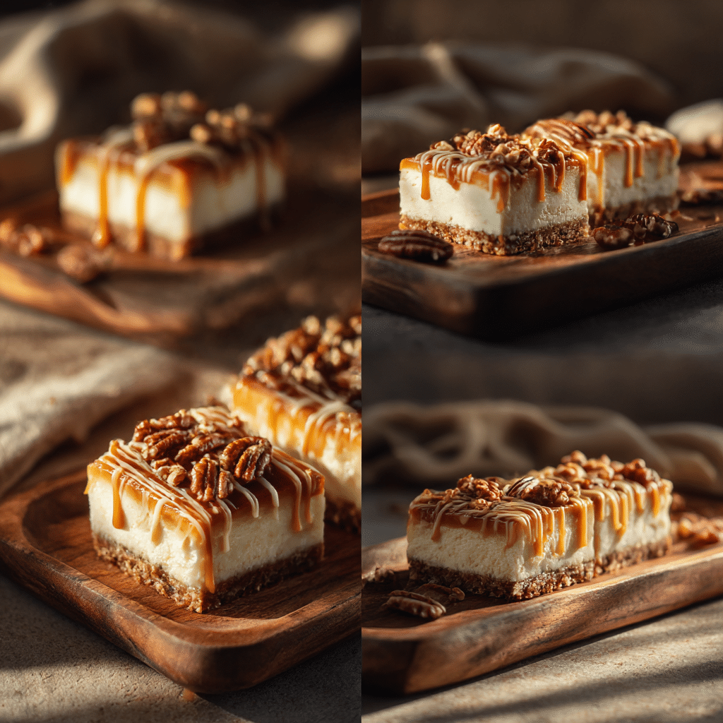 Caramel Pecan Cheesecake Bars Recipe - Recipe Image
