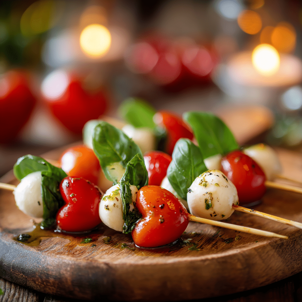 Caprese Heart Skewers: Fresh Romantic Appetizer Recipe - Recipe Image