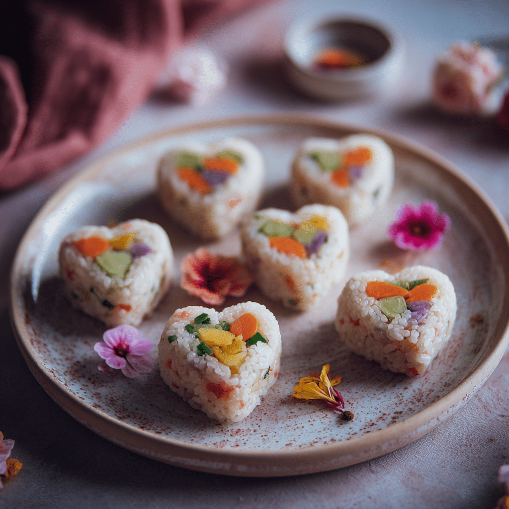 Heart-Shaped Rice Balls: Cute Savory Valentine Treat Recipe - Recipe Image