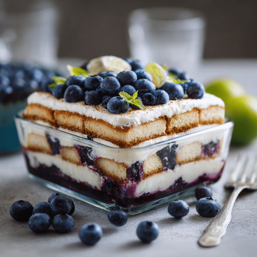 Vegan Blueberry Tiramisu Recipe - Recipe Image