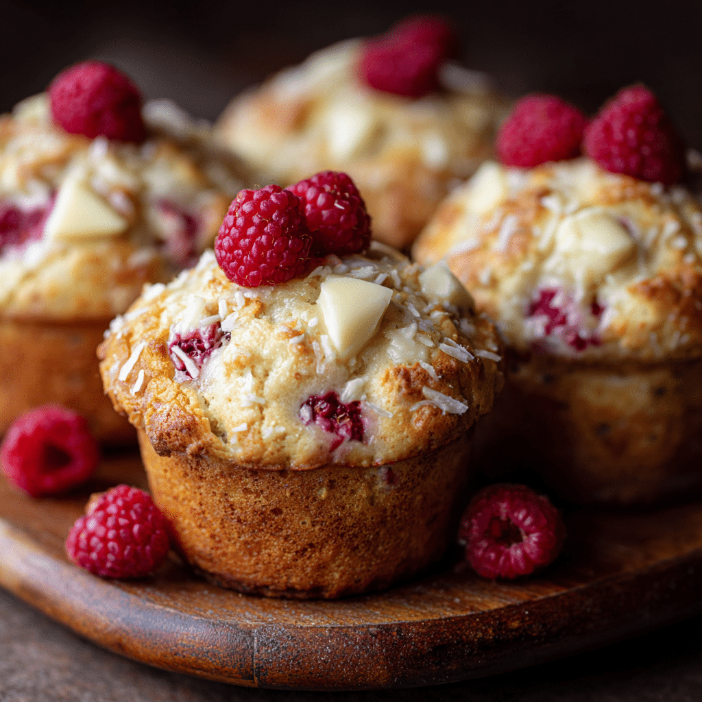 Vegan White Chocolate & Raspberry Muffins Recipe - Recipe Image