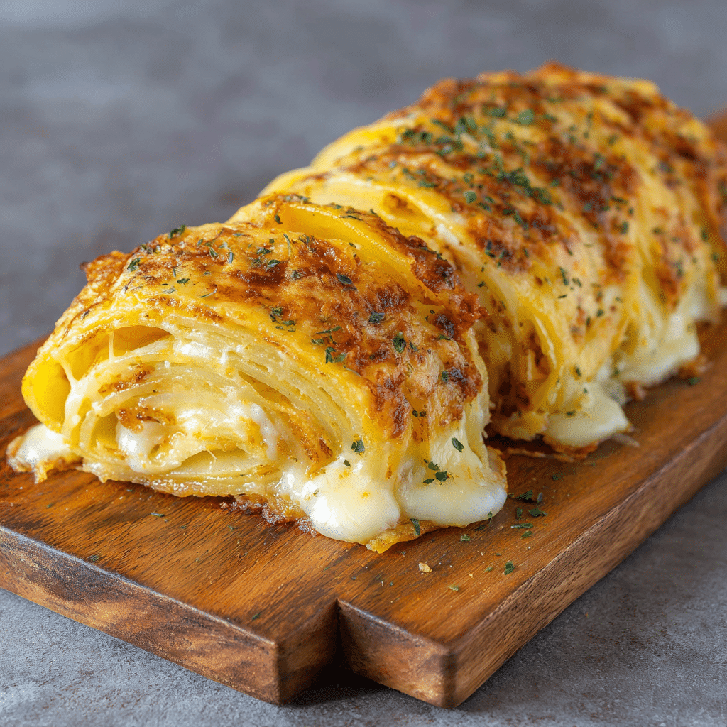 Cheesy Scalloped Potato Roll Recipe - Recipe Image