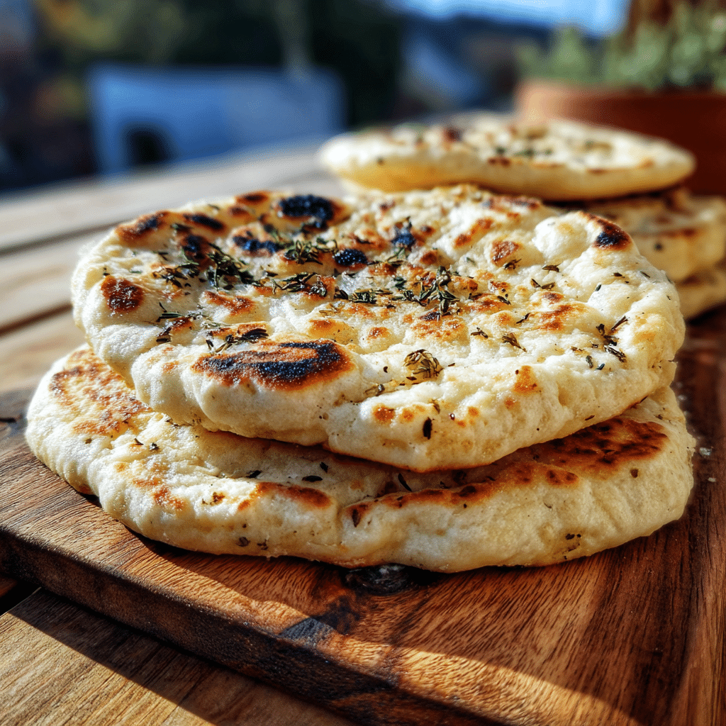 Fluffy Greek Pita Bread - No Kneading, No Oven Recipe - Recipe Image