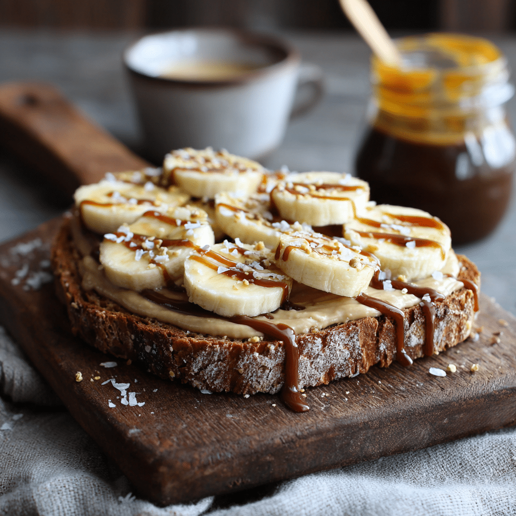 Tahini Espresso Banana Toast Recipe - Recipe Image