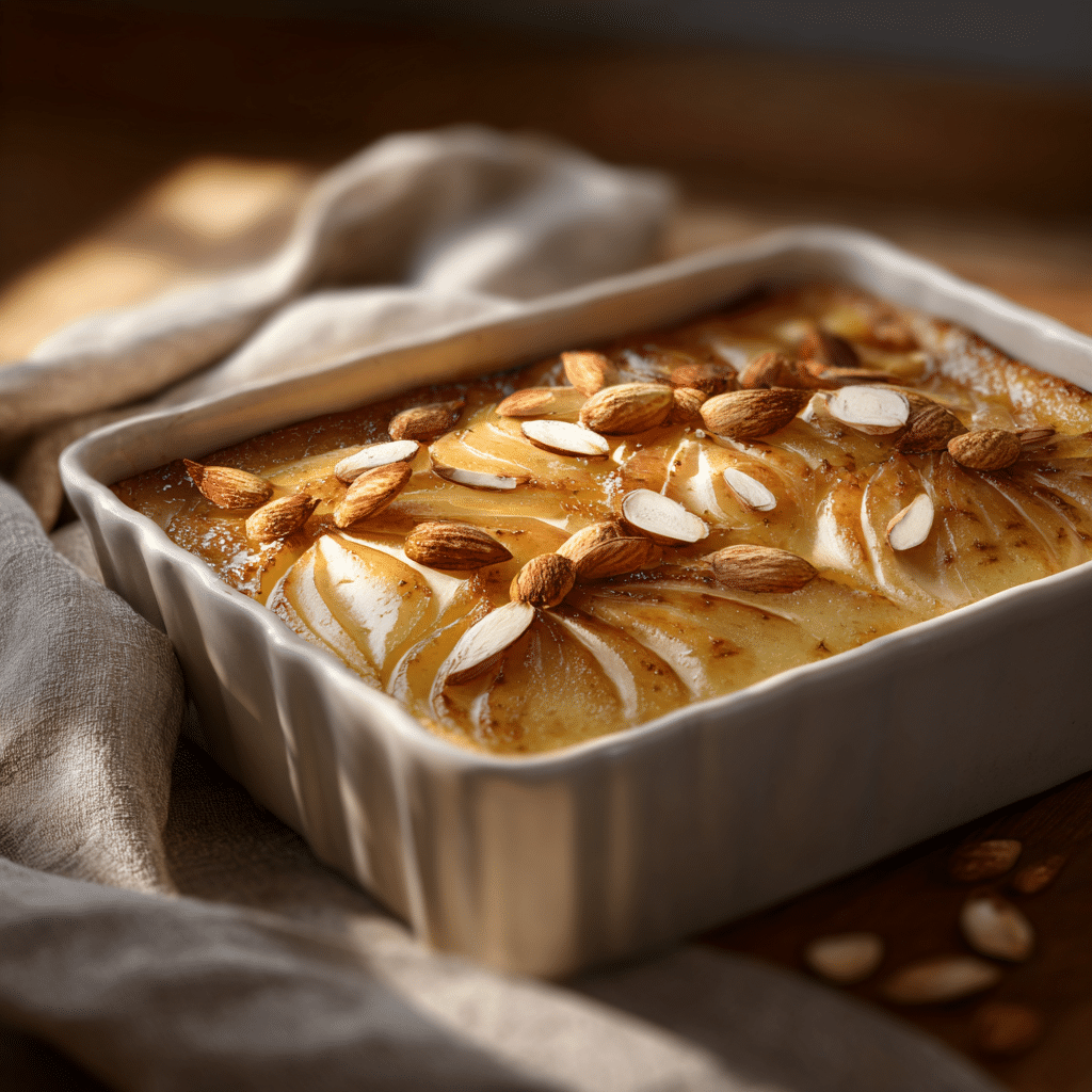 Baked Pear & Almond Breakfast Custard Recipe - Recipe Image