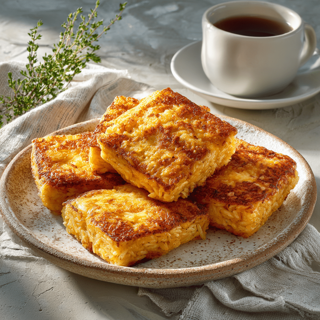 Crispy Rice & Cheese Breakfast Squares Recipe - Recipe Image