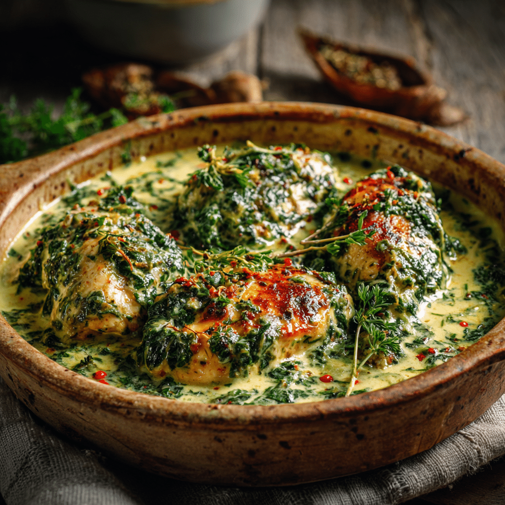 Simple Creamy Spinach Chicken Recipe - Recipe Image