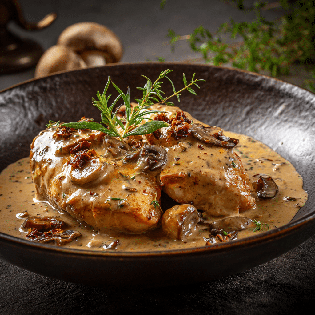 Porcini Mushroom Cream Chicken Recipe - Recipe Image