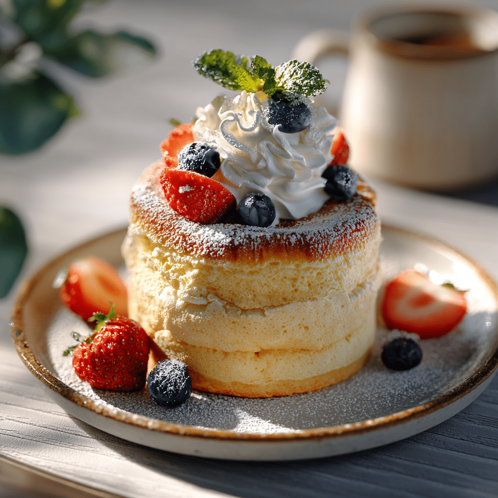 Fluffy Japanese Soufflé Pancakes Recipe - Recipe Image