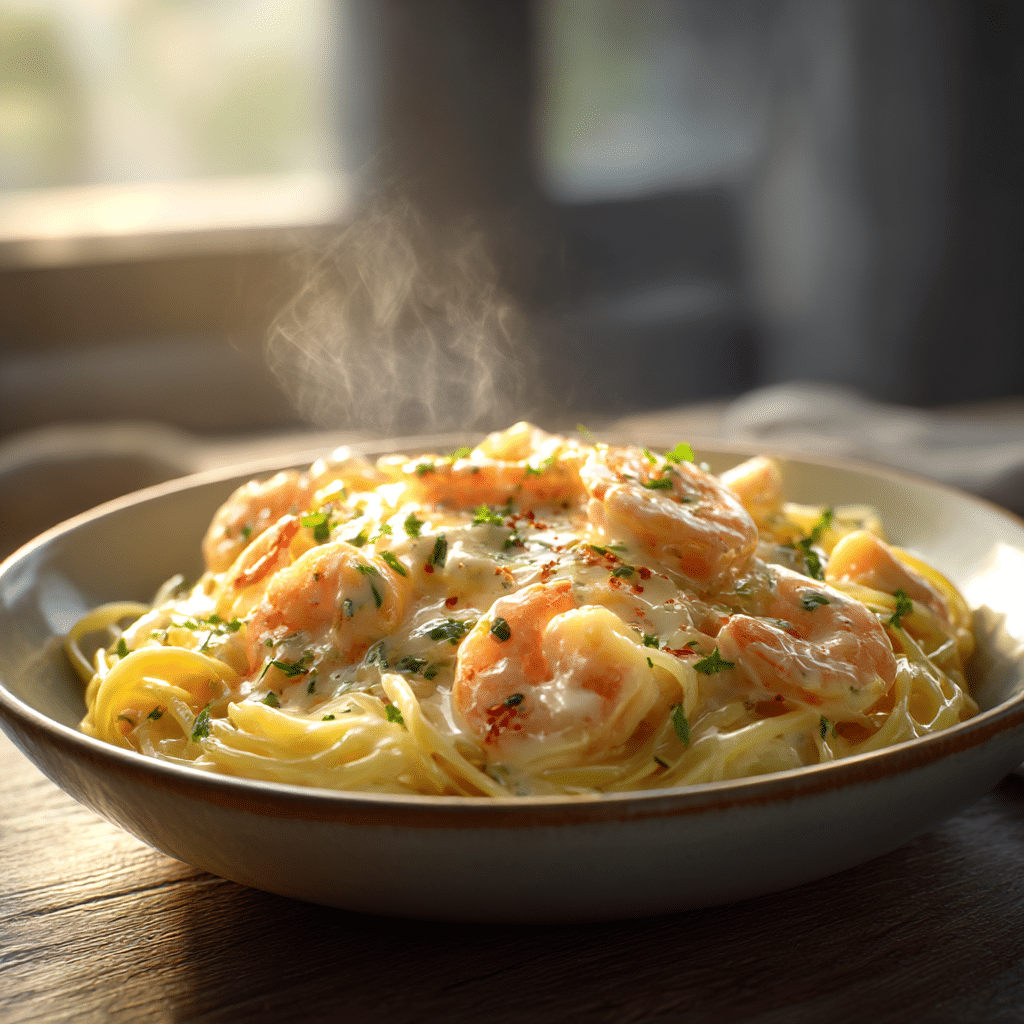 Creamy Garlic Shrimp Pasta Recipe - Recipe Image