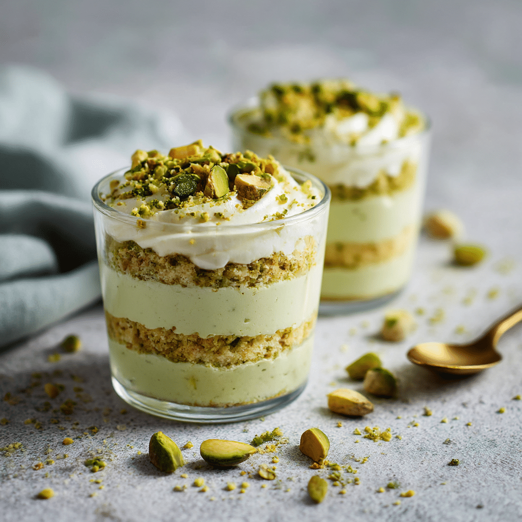 Pistachio White Chocolate Cheesecake Cups Recipe - Recipe Image