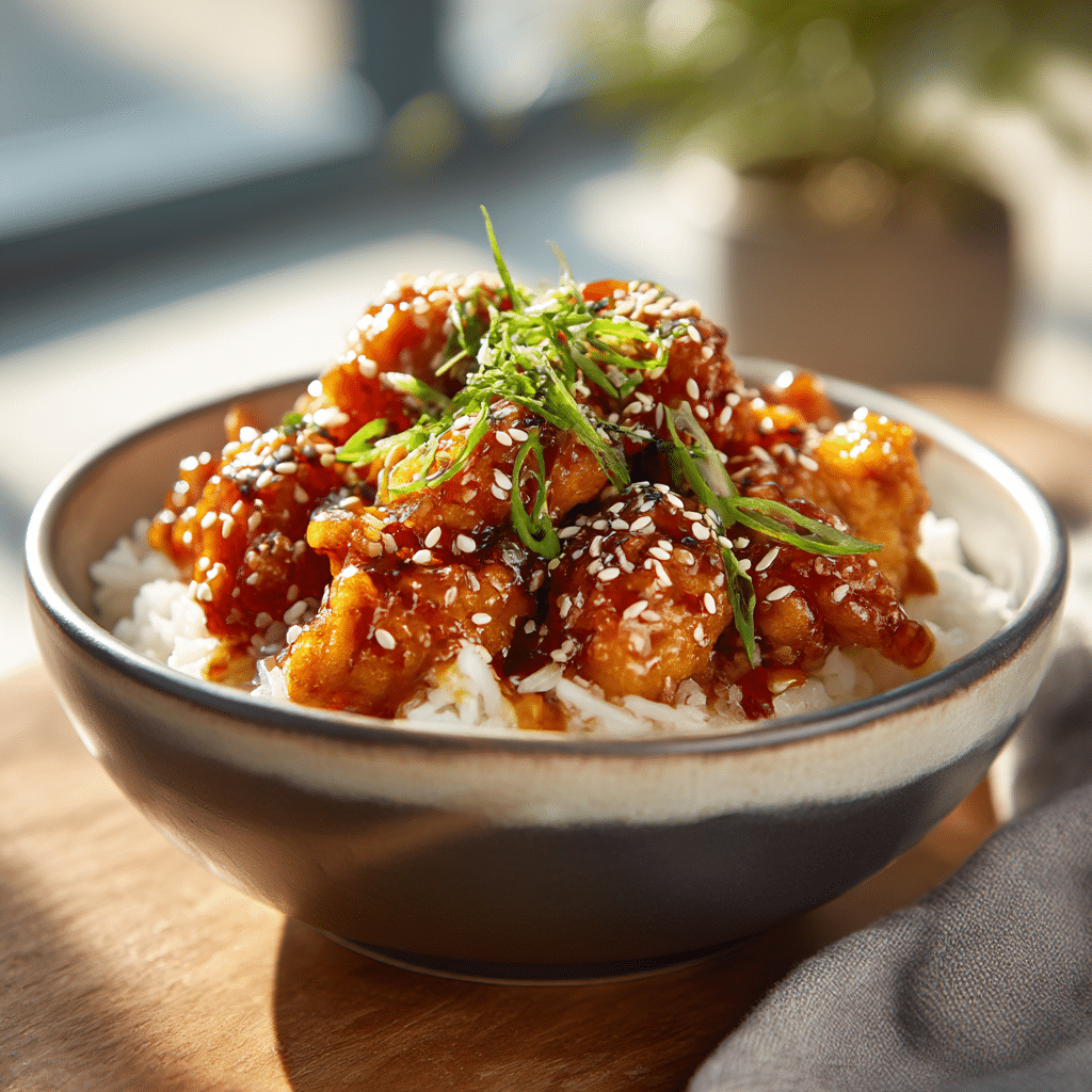 Spicy Honey Chicken Rice Bowl Recipe - Recipe Image