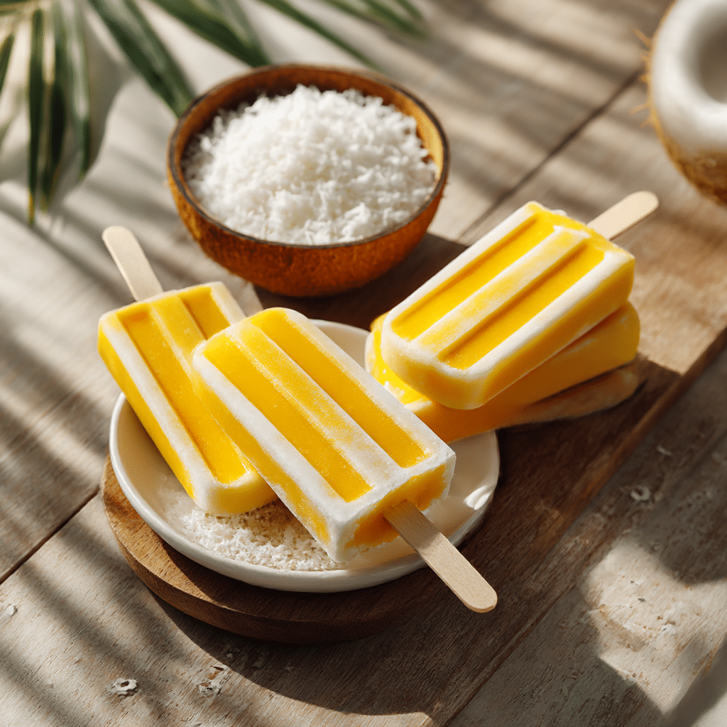 Vegan Coconut Mango Popsicles Recipe - Recipe Image