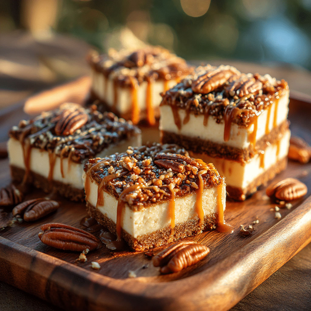 Caramel Pecan Cheesecake Bars Recipe