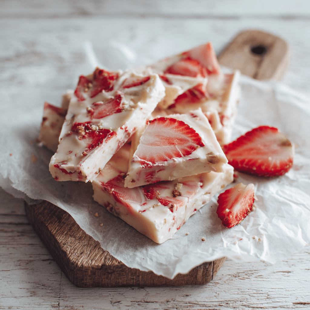 Simple Strawberry Yogurt Bark Recipe - Recipe Image