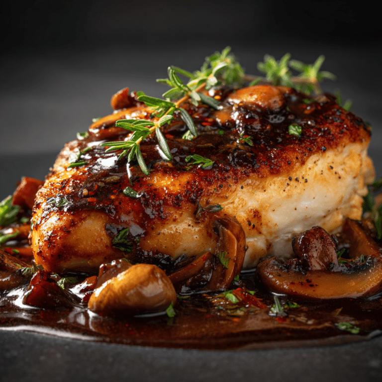 Luxury Chicken with Mushroom Wine Sauce Recipe