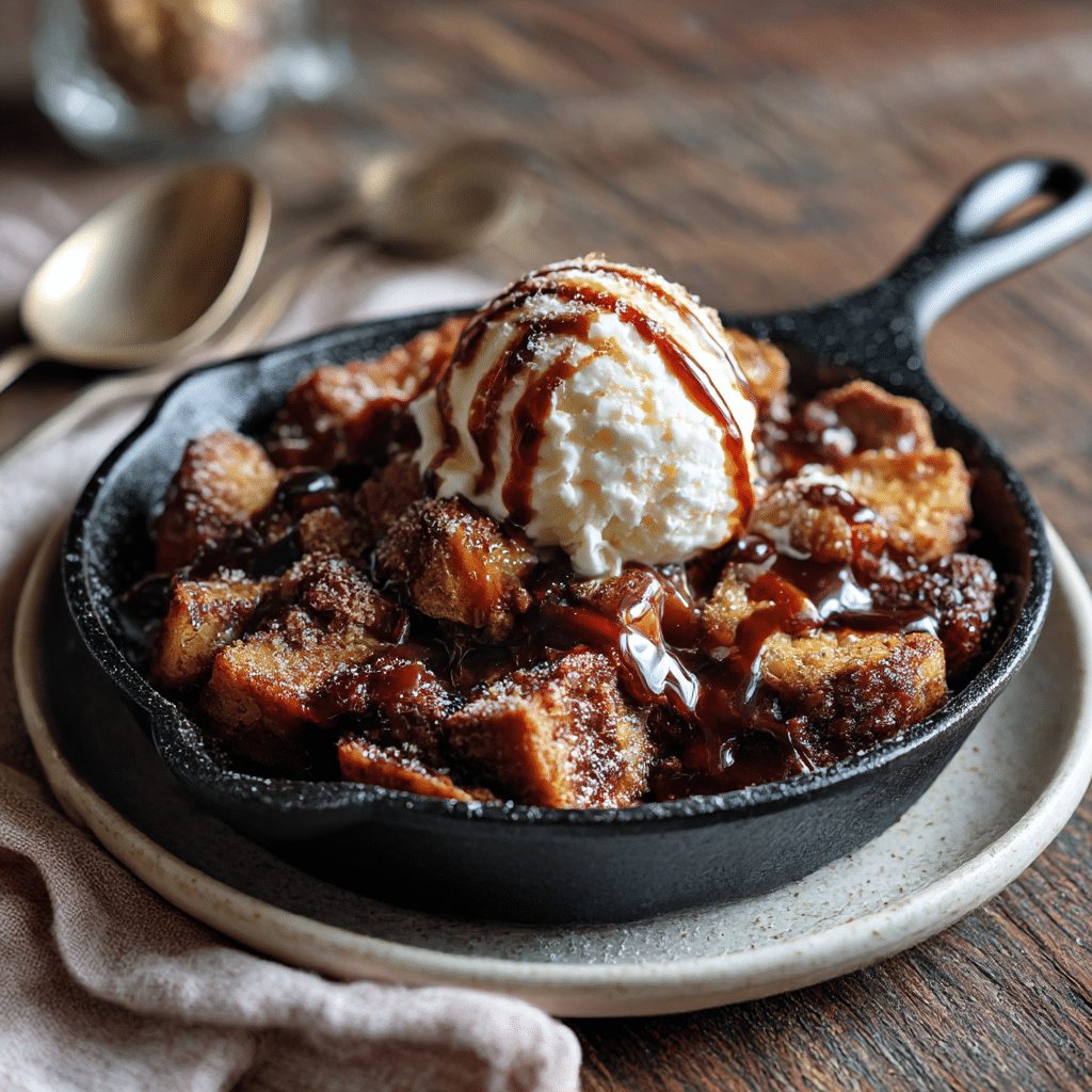 Chocolate Bread Pudding Skillet Recipe - Recipe Image