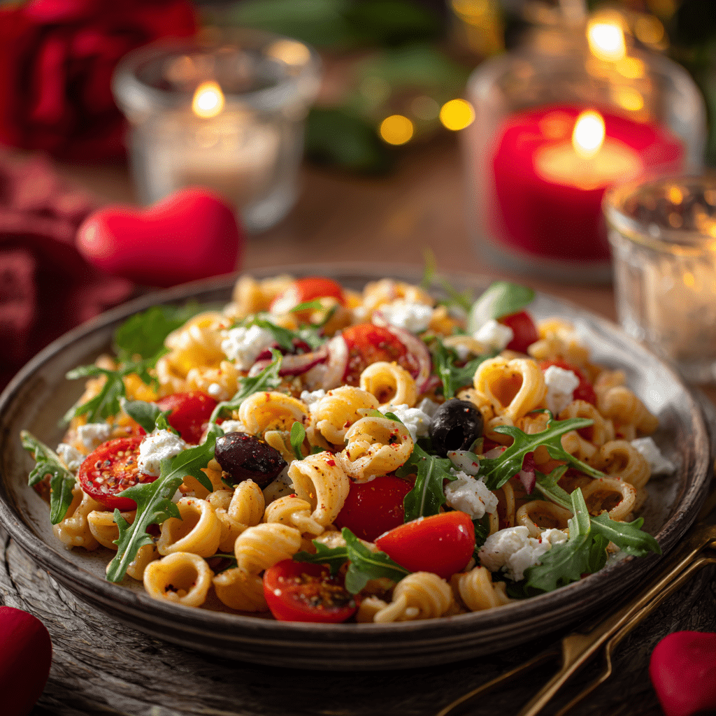 Quick Heart-Shaped Pasta Salad: Light Romantic Meal Recipe - Recipe Image