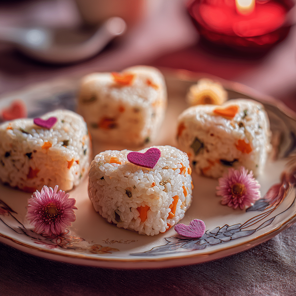 Heart-Shaped Rice Balls: Cute Savory Valentine Treat Recipe - Recipe Image