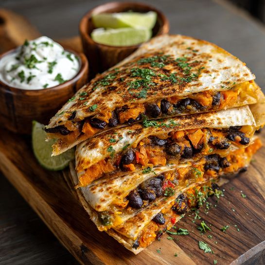 Sweet Potato Black Bean Quesadilla: Vegetarian Street-Food Style - Recipe Image