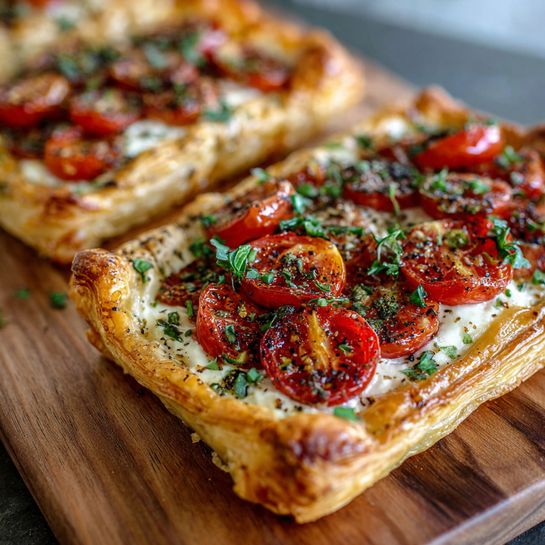 Puff Pastry Caprese Tart: Flaky Italian Appetizer Recipe