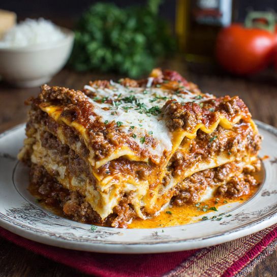 Classic Meat Lasagna: Layered Comfort Recipe - Recipe Image