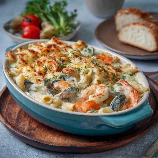 Seafood Pasta Bake: Creamy Ocean Layers Recipe - Recipe Image