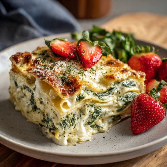 Spinach Ricotta Lasagna: Green Creamy Delight Recipe - Recipe Image
